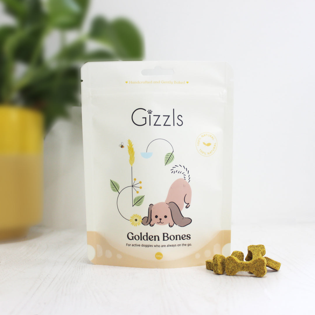 Gizzls Peanut Butter & Turmeric Dog Treats (100g)