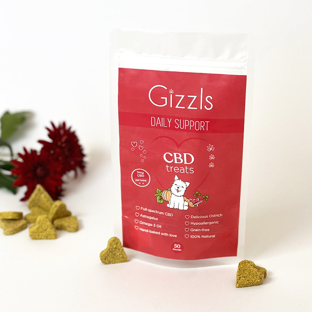 Gizzls Ostrich CBD Dog Treats (med/large dogs)