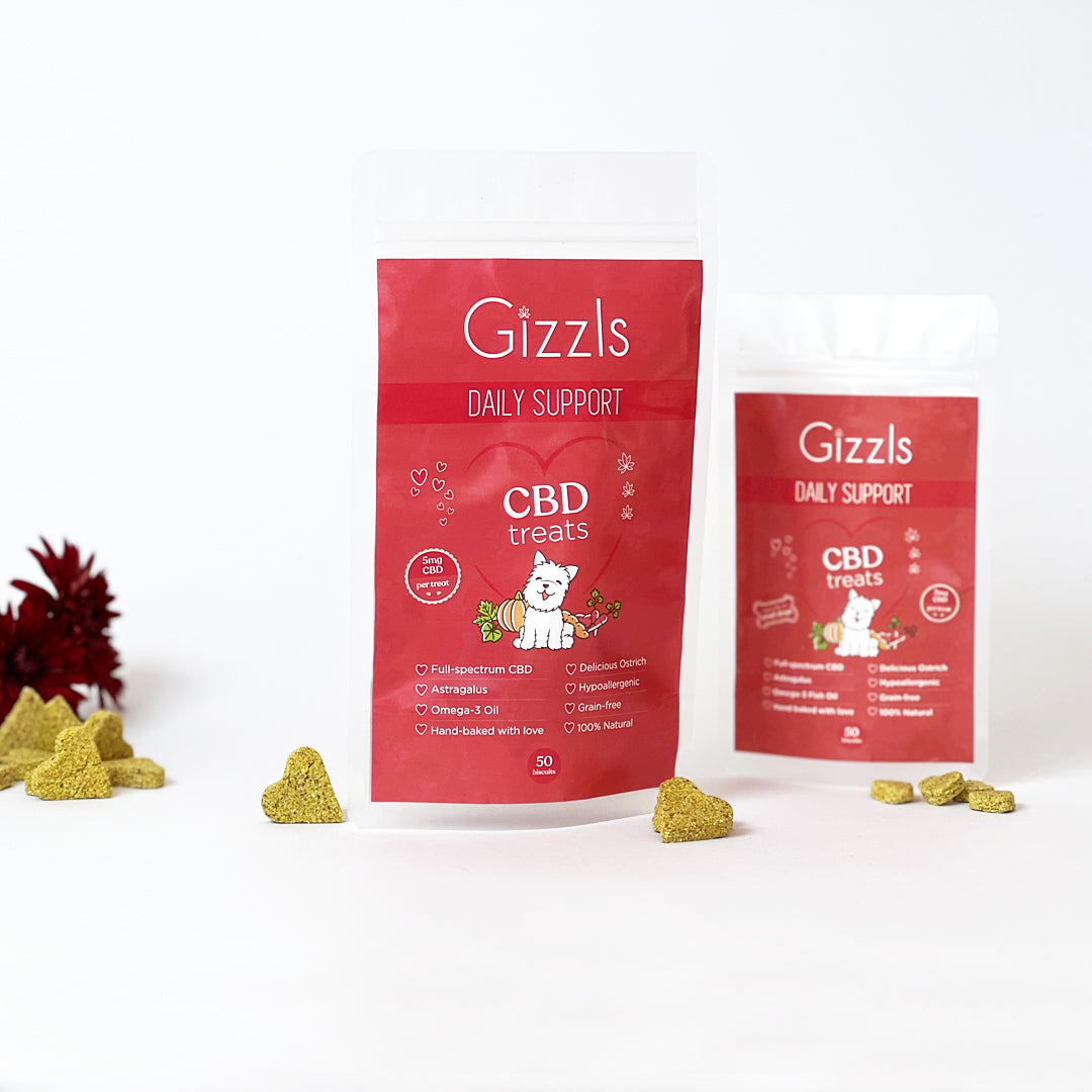 Gizzls Ostrich CBD Dog Treats (for small dogs)