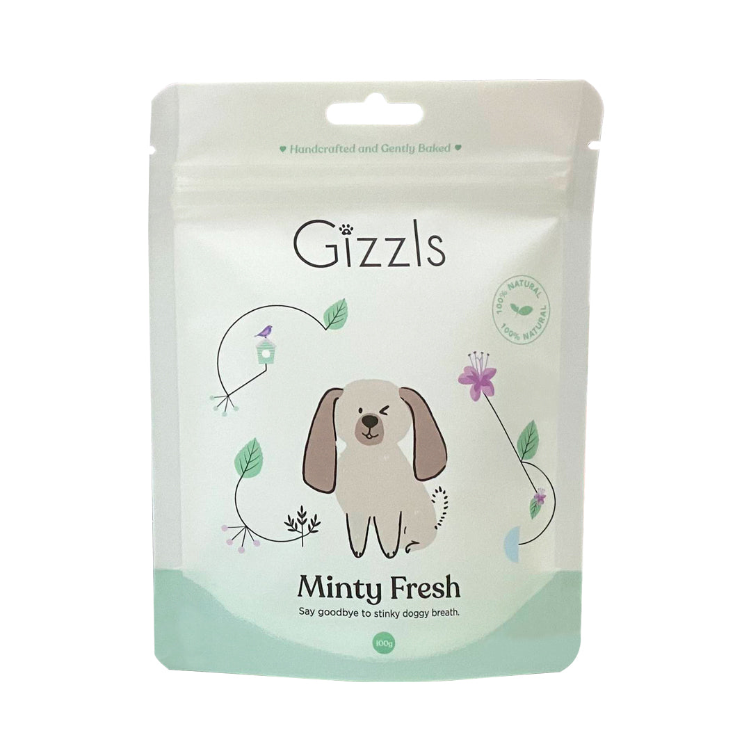 Gizzls Peanut Butter & Mint Dog Treats (100g)