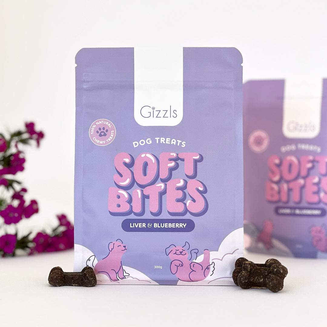 Gizzls Liver & Blueberry Soft Dog Treats (300g)