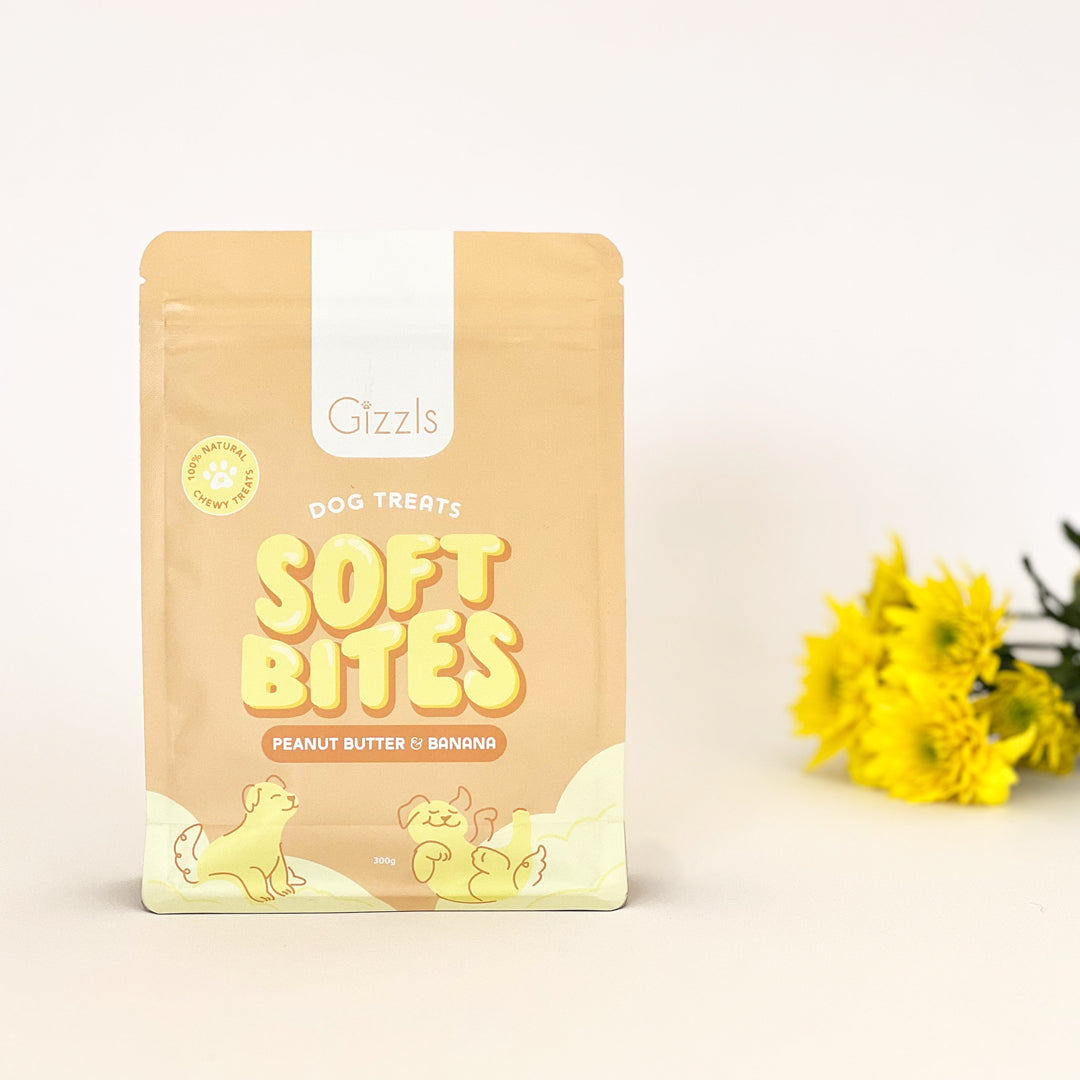 Gizzls Peanut Butter & Banana Soft Dog Treats (300g)