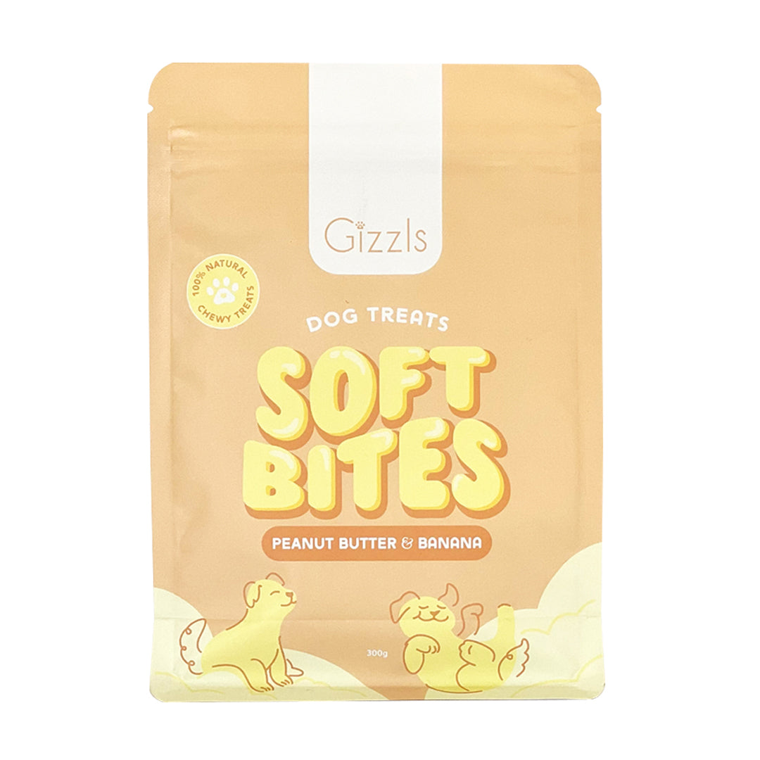 Gizzls Peanut Butter & Banana Soft Dog Treats (300g)