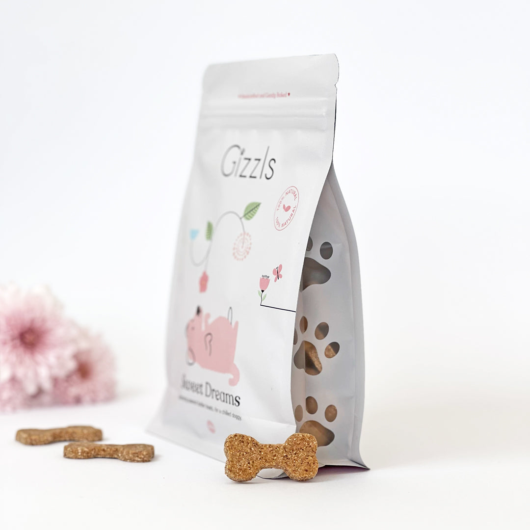 Gizzls Peanut Butter & Chamomile Dog Treats (200g)