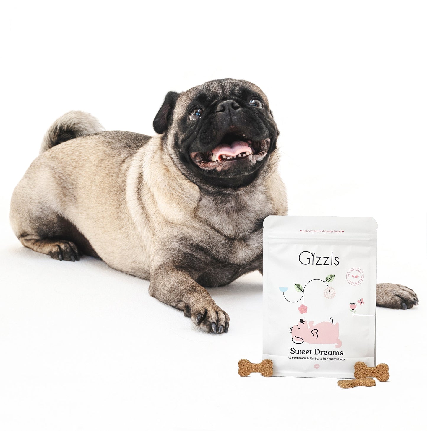 Gizzls Peanut Butter & Chamomile Dog Treats (200g)